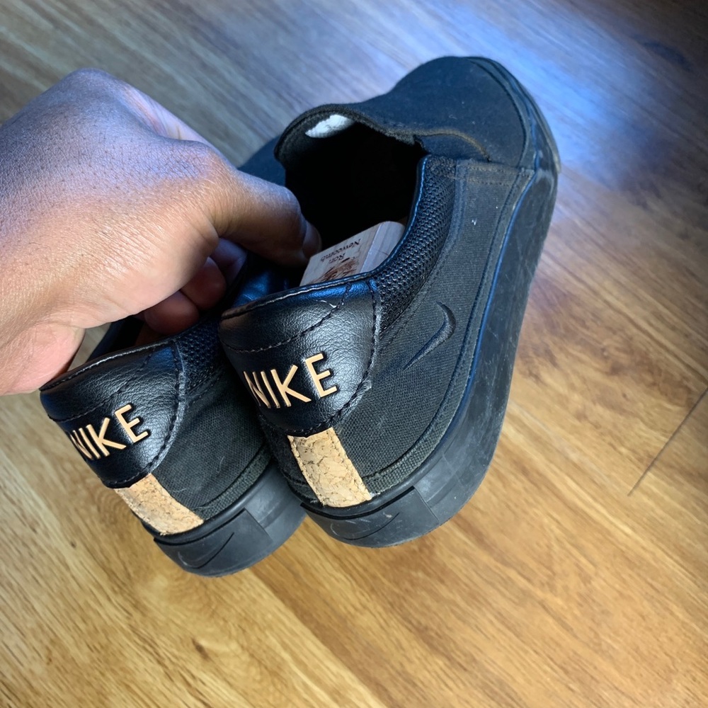 Nike Court Legacy Slip On Sneakers Mens Black Canvas Cork Shoes DJ1971-001